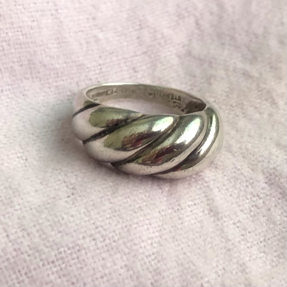 925 Sterling Silver Vintage Ribbed Ring